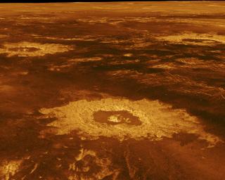 PIA00103: Venus - 3-D Perspective View of Lavinia Planitia