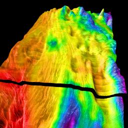 PIA00309: Magellan's Perspective View of Ovda Regio, 0° N, 77° E