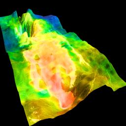 PIA00312: Magellan's View of Crater Markham, 0° N, 163° E