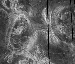 PIA00461: Venus - Mosaic of Bahet and Onatah Coronae