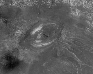 PIA00485: Venus - A Large Elongated Caldera 'Sacajawea Patera