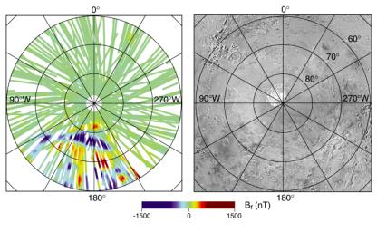 PIA02051: South Polar Magnetic Anomaly Map (MAG/ER)