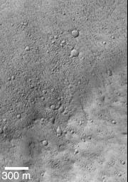 PIA02338: Mars Shoreline Tests: Contact between Lycus Sulci and Amazonis Planitia