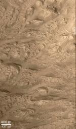 PIA02842: Layered Material in West Arabia Terra Crater