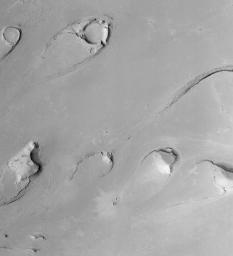 PIA04051: Athabasca Vallis Streamlined "Islands"