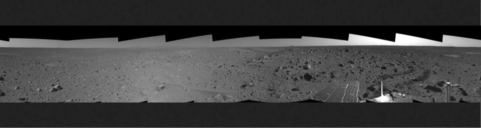 PIA05810: Spirit's View on Sol 107 (left eye)