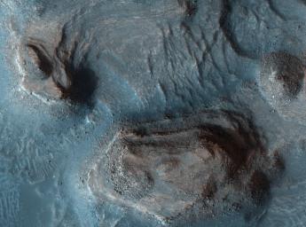 PIA10071: Rocky Mesas of Nilosyrtis Mensae Region, in Color