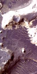 PIA10072: Color Image of Layers in Holden Crater, a Candidate MSL Landing Site