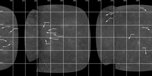 PIA12157: Locations of Mercury's Newly Named Craters