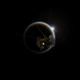 PIA18410: Cassini Observes Sunsets on Titan (Artist's Rendering)