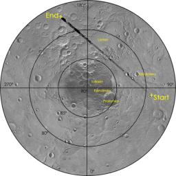 PIA18637: A View of MESSENGER's Flight Path