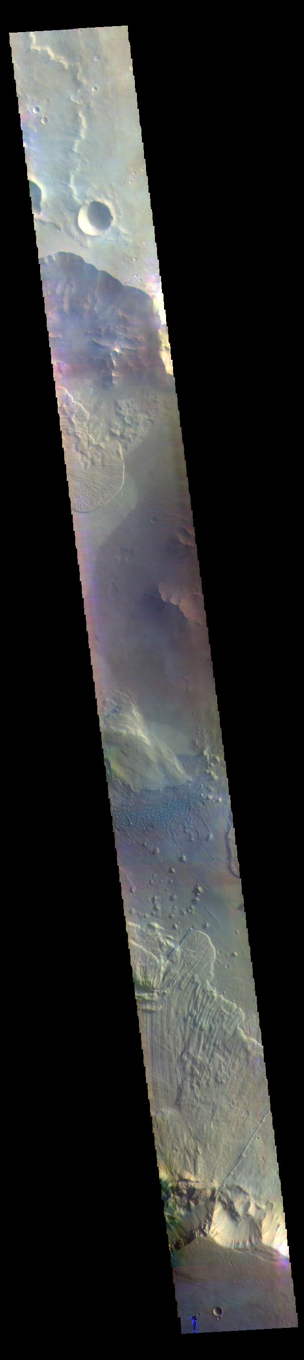 PIA24504: Ganges Chasma Landslides - False Color