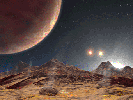 PIA03520: Land of Three Suns (Artist's Concept Animation)