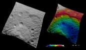 PIA15011: Topography of Vesta's South Polar Region I