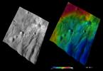 PIA15823: Apparent Brightness and Topography Images of Canuleia and Sossia Craters